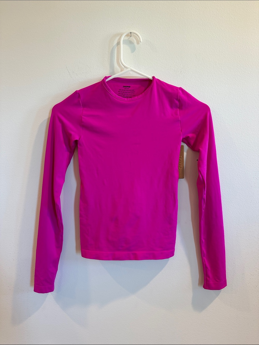 SKIMS Long Sleeve Crew Top - Fuchsia Pink